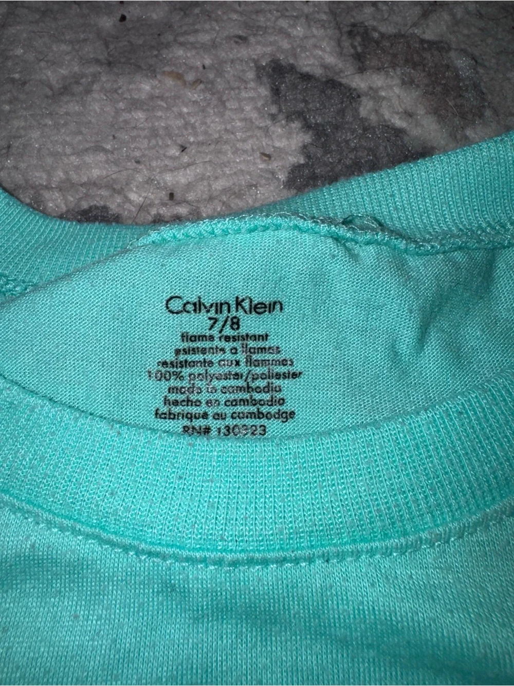 Calvin Klein Girls' Teal Leopard PJ Set with Pink Accents